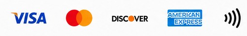 Visa, Mastercard, Discover, American Express and contactless